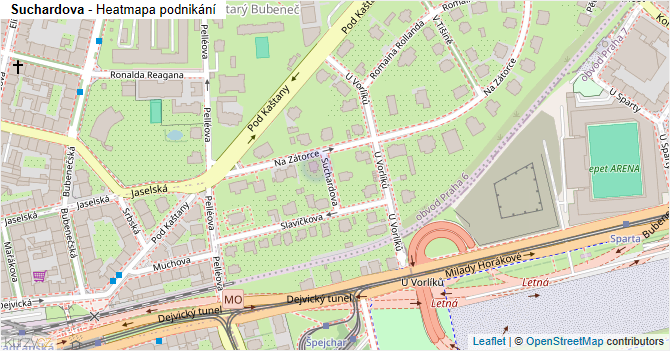 Suchardova - mapa podnikání