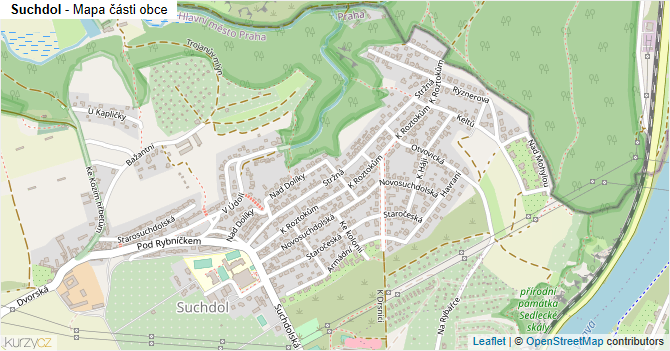 Suchdol - mapa části obce
