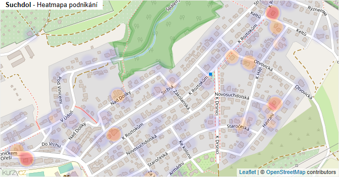 Suchdol - mapa podnikání