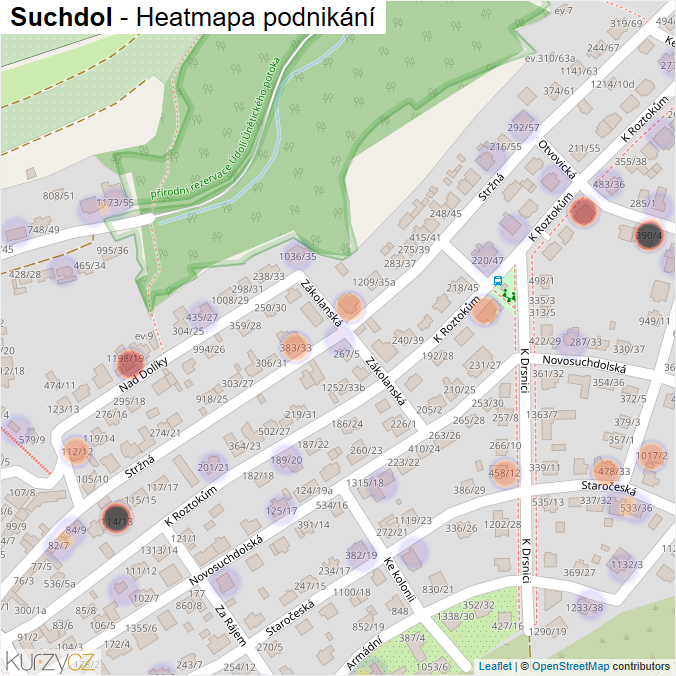 Mapa Suchdol - Firmy v části obce.