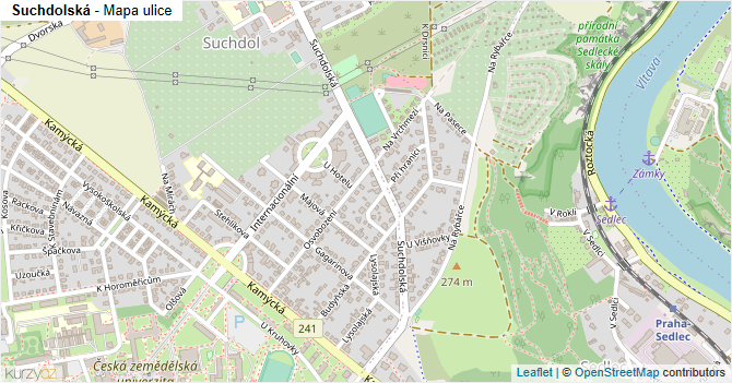 Suchdolská - mapa ulice