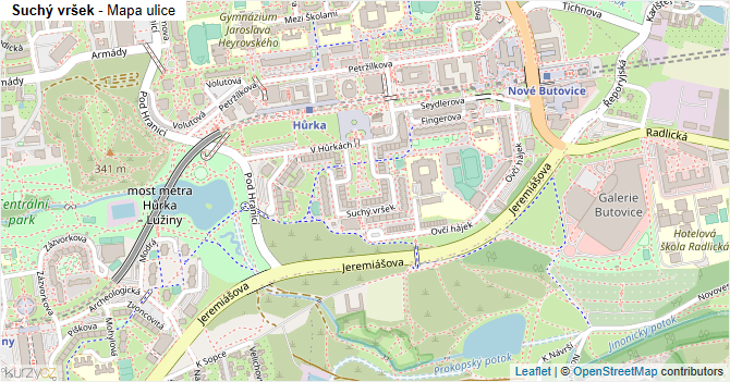 Suchý vršek - mapa ulice