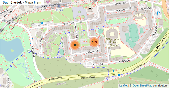 Suchý vršek - mapa firem