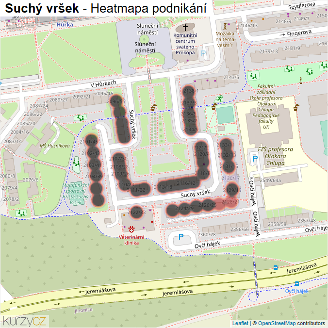 Mapa Suchý vršek - Firmy v ulici.