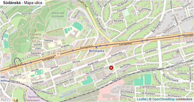 Súdánská - mapa ulice