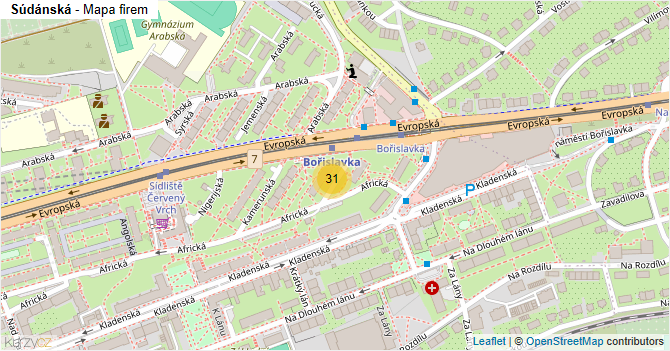 Súdánská - mapa firem