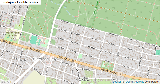 Sudějovická - mapa ulice