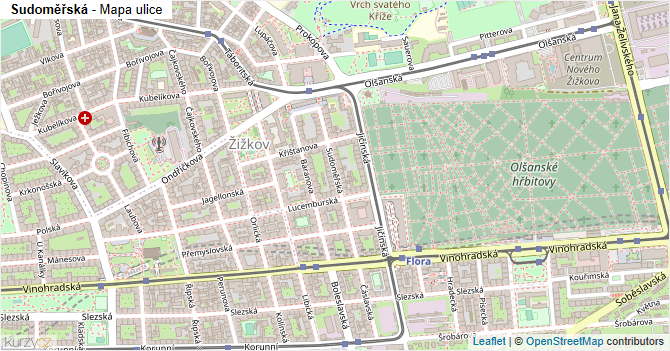 Sudoměřská - mapa ulice