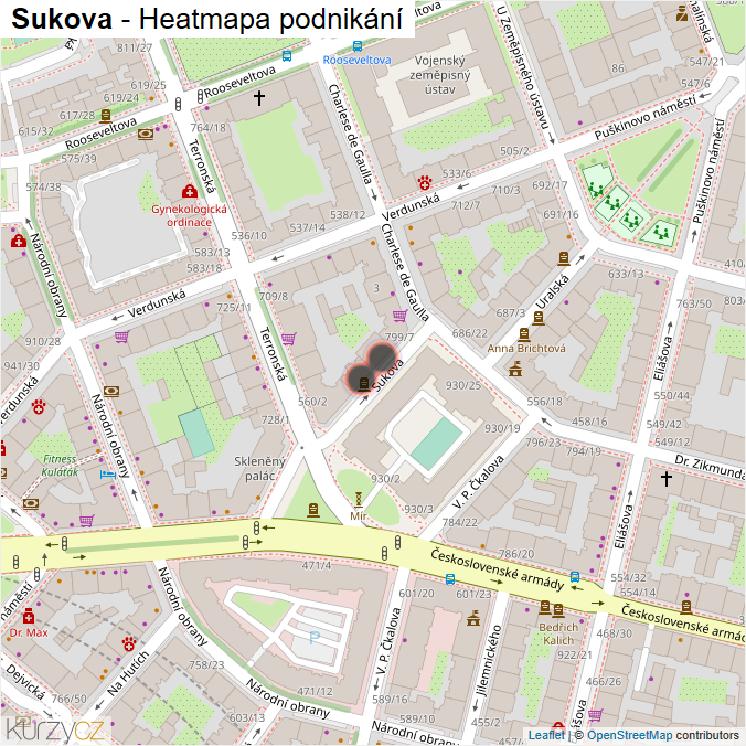 Mapa Sukova - Firmy v ulici.