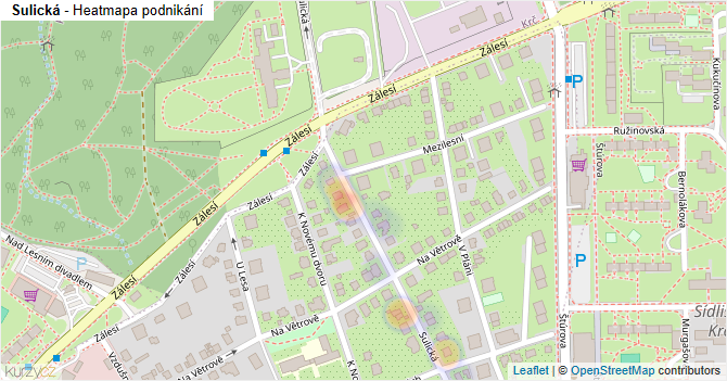 Sulická - mapa podnikání