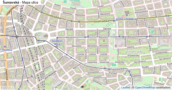 Šumavská - mapa ulice