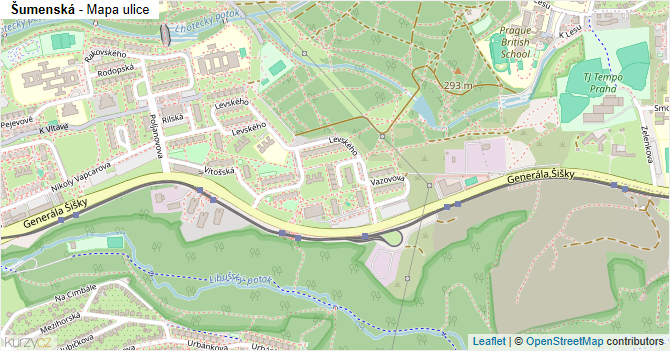 Šumenská - mapa ulice