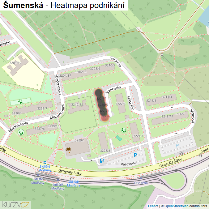 Mapa Šumenská - Firmy v ulici.