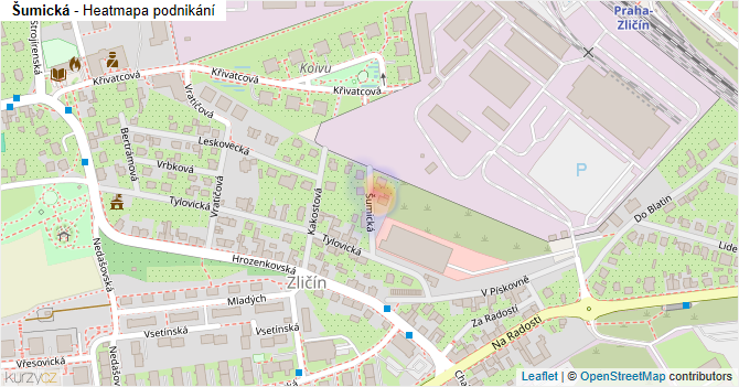 Šumická - mapa podnikání