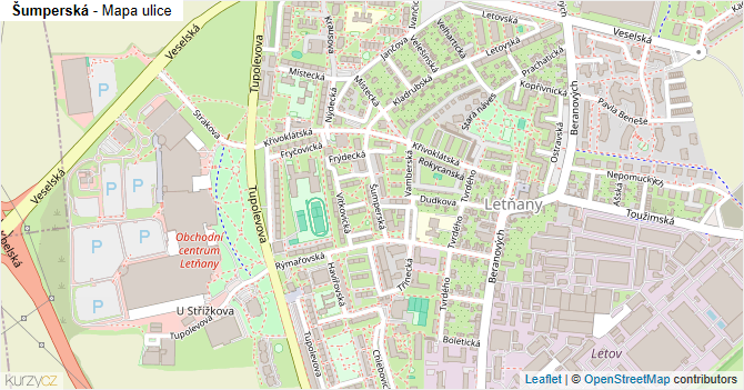 Šumperská - mapa ulice