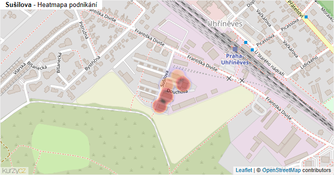 Sušilova - mapa podnikání