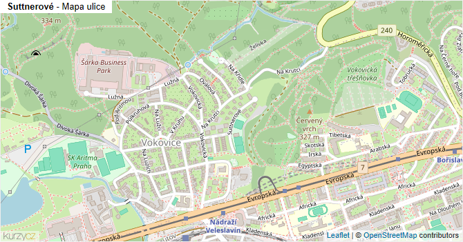 Suttnerové - mapa ulice