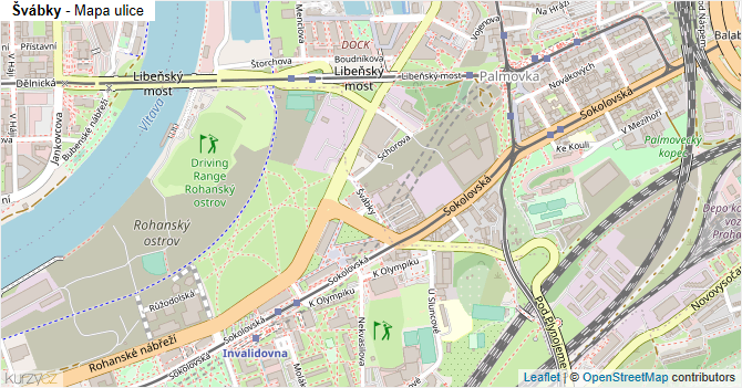 Švábky - mapa ulice