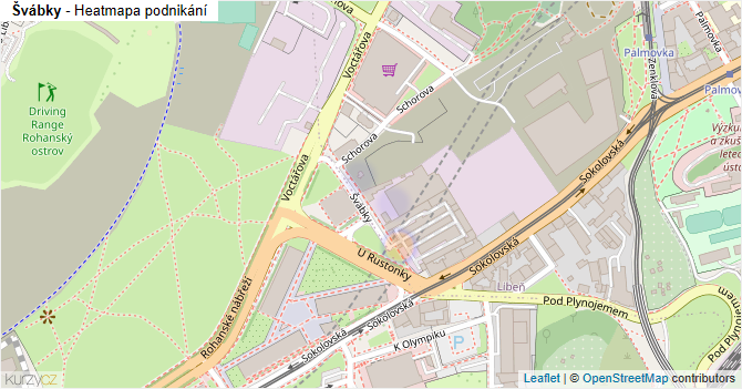 Švábky - mapa podnikání