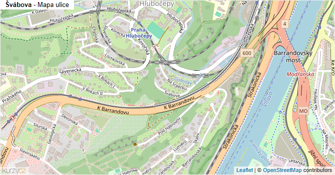 Švábova - mapa ulice