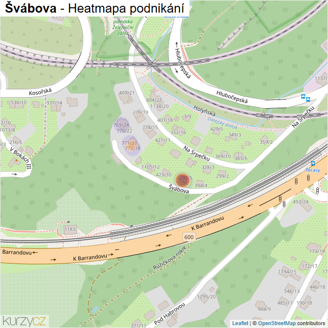Mapa Švábova - Firmy v ulici.