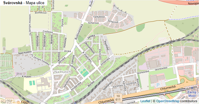 Svárovská - mapa ulice