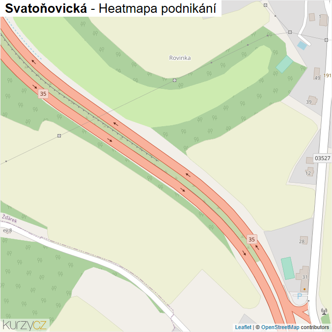 Mapa Svatoňovická - Firmy v ulici.