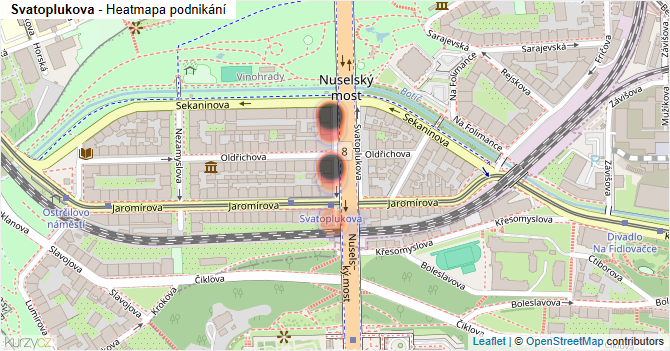 Svatoplukova - mapa podnikání