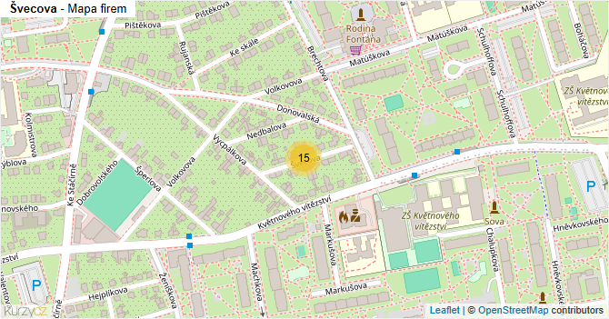 Švecova - mapa firem