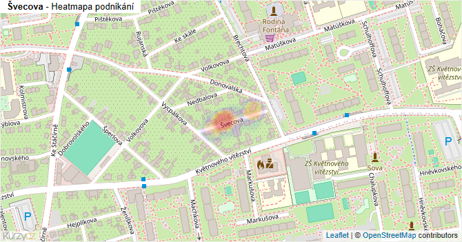 Švecova - mapa podnikání