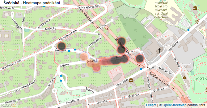 Švédská - mapa podnikání
