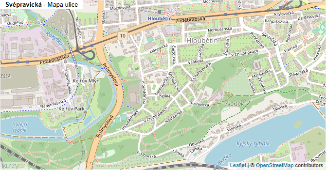 Svépravická - mapa ulice