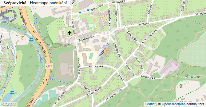 Svépravická - mapa podnikání