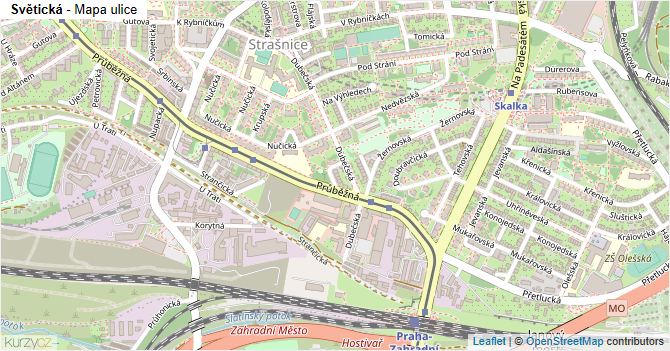 Světická - mapa ulice