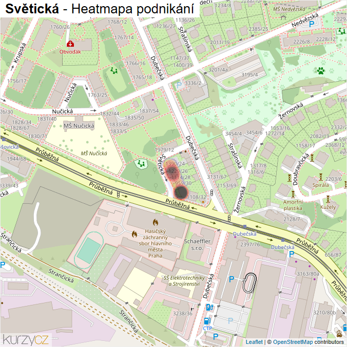 Mapa Světická - Firmy v ulici.