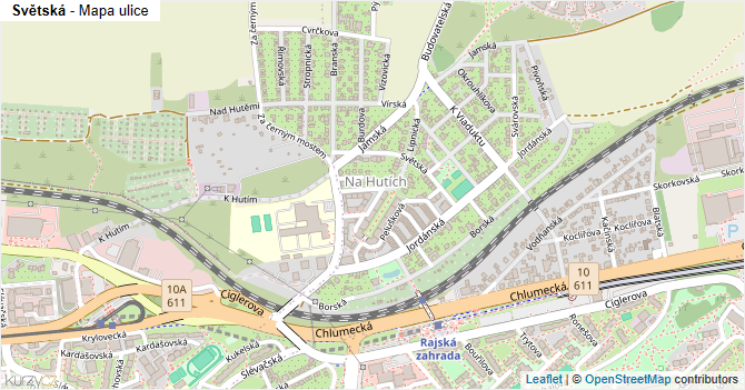 Světská - mapa ulice
