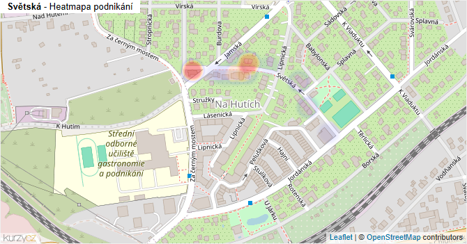 Světská - mapa podnikání