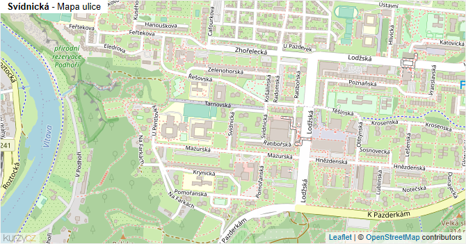Svídnická - mapa ulice