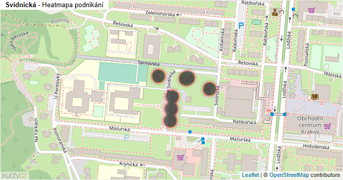 Svídnická - mapa podnikání