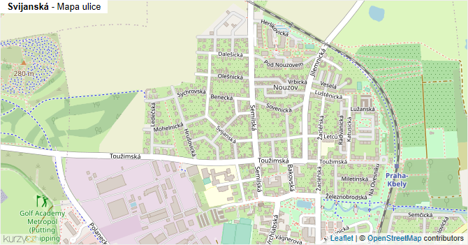 Svijanská - mapa ulice