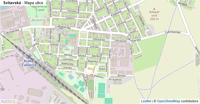 Svitavská - mapa ulice