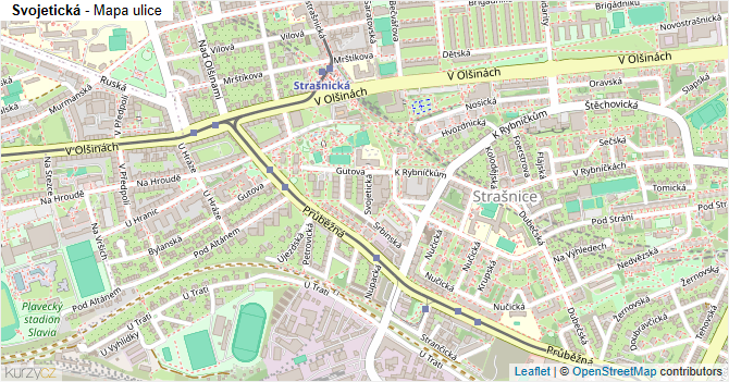 Svojetická - mapa ulice