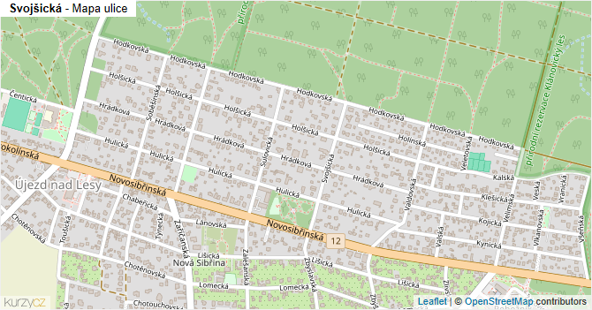Svojšická - mapa ulice