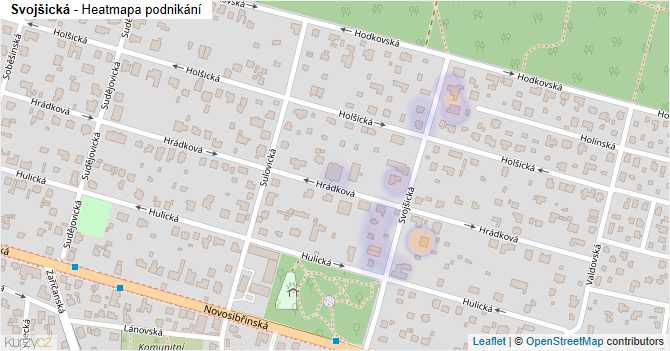 Svojšická - mapa podnikání