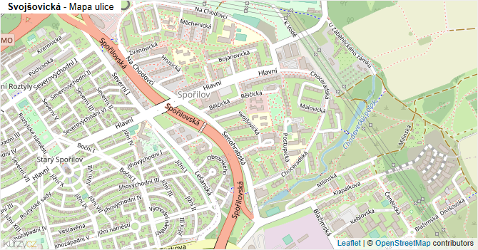 Svojšovická - mapa ulice