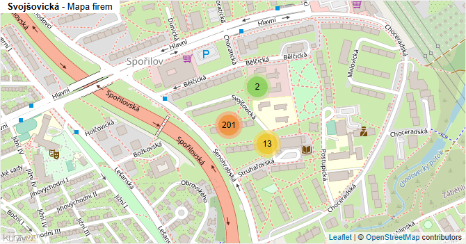 Svojšovická - mapa firem