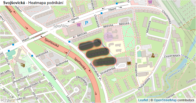 Svojšovická - mapa podnikání