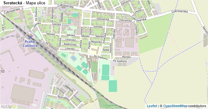 Svratecká - mapa ulice