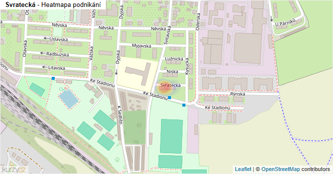 Svratecká - mapa podnikání