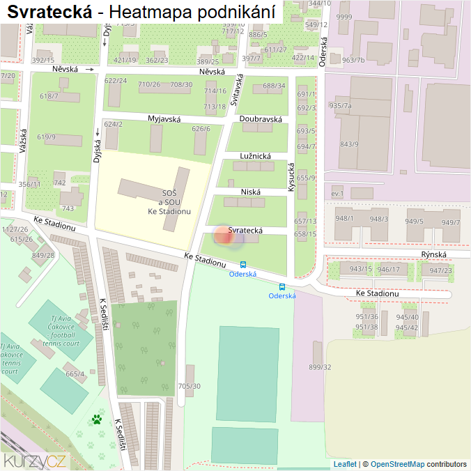 Mapa Svratecká - Firmy v ulici.